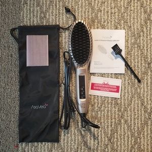 AsaVea hair straightener brush, rose gold, never used